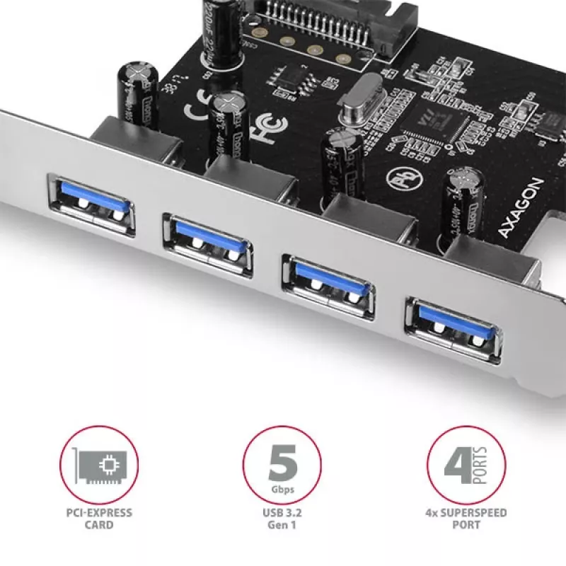 Axagon PCEU-430VL karty interfejsowe/adaptery Wewnętrzny USB 3.2 Gen 1 (3.1 Gen 1)