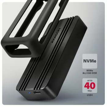 Axagon EEM2-40G USB-C 40Gbps M.2 NVMe obudowa SSD, aluminiowa pancerna