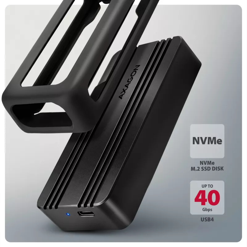 Axagon EEM2-40G USB-C 40Gbps M.2 NVMe obudowa SSD, aluminiowa pancerna