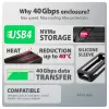 Axagon EEM2-40G USB-C 40Gbps M.2 NVMe obudowa SSD, aluminiowa pancerna