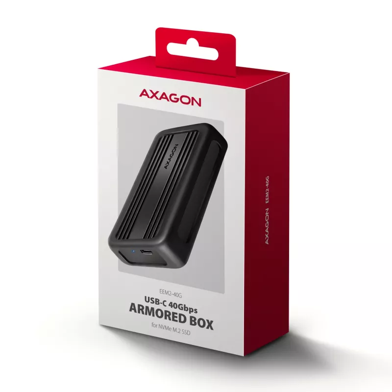 Axagon EEM2-40G USB-C 40Gbps M.2 NVMe obudowa SSD, aluminiowa pancerna