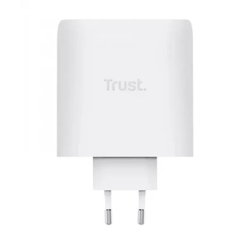 Ładowarka TRUST Maxo 100W 2-Port USB-C GaN — 100 W, 2x USB-C, maks. 20 V, AC wewnętrzna, kabel 2 m, biała