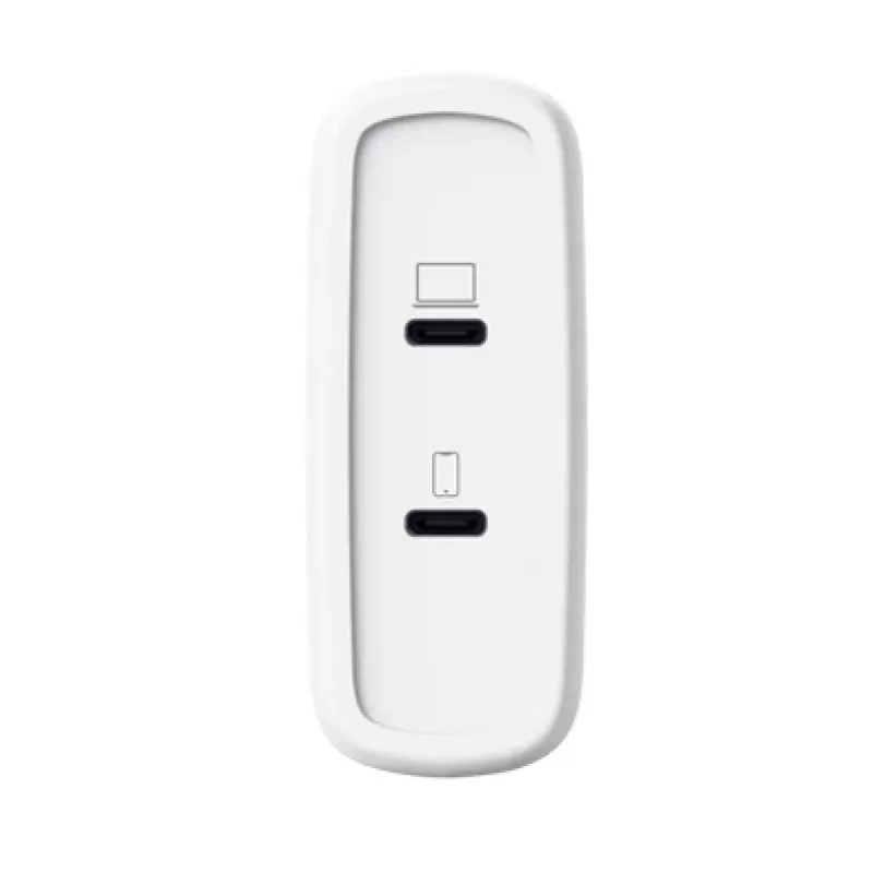 Ładowarka TRUST Maxo 100W 2-Port USB-C GaN — 100 W, 2x USB-C, maks. 20 V, AC wewnętrzna, kabel 2 m, biała