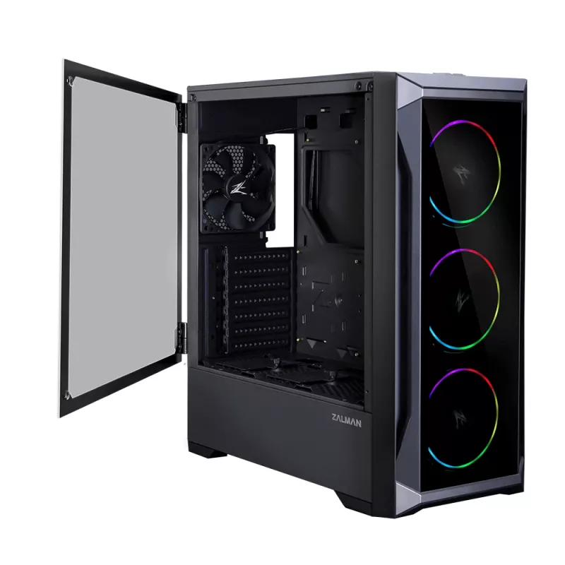 Zalman Z8 TG ATX Mid Tower PC Case, ARGB fan x3, T/G Midi Tower Czarny