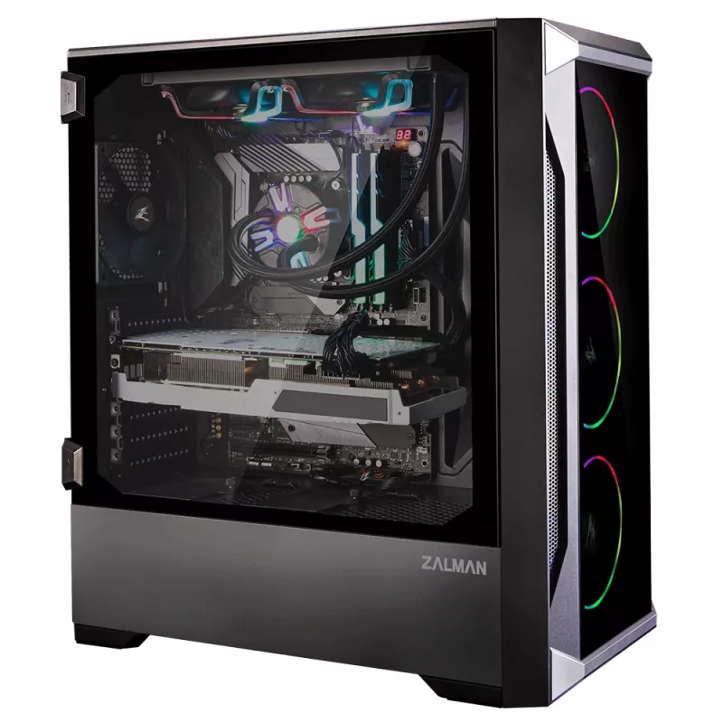 Zalman Z8 TG ATX Mid Tower PC Case, ARGB fan x3, T/G Midi Tower Czarny