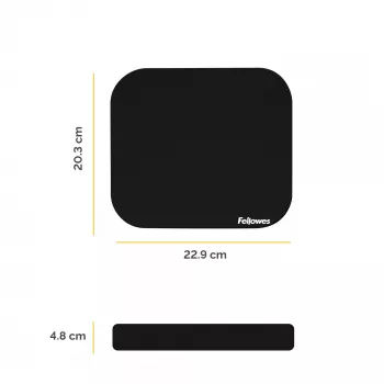 Podkładka pod mysz Fellowes Premium - czarna, czarna, monochromatyczna, poliester, guma