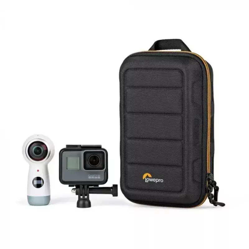 Torba na aparat Lowepro HARDSIDE CS 60 — kompaktowa torba o sztywnej obudowie, 140×85×227 mm, czarno-pomarańczowa