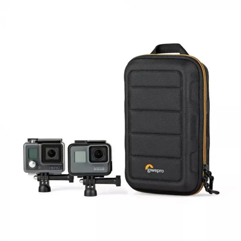 Torba na aparat Lowepro HARDSIDE CS 60 — kompaktowa torba o sztywnej obudowie, 140×85×227 mm, czarno-pomarańczowa