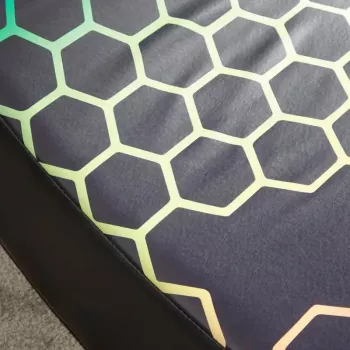 Fotel gamingowy konsolowy x rocker Neo Hex Edition — tapicerowane wyściełane siedzisko i oparcie, szerokość 410 mm, głębokość 855 mm, wysokość 650 mm