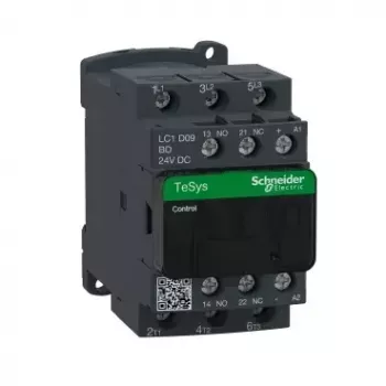 Stycznik Schneider Electric LC1D09BD — zasilanie AC, IP20, 3-biegunowy, 9A, zielony/szary