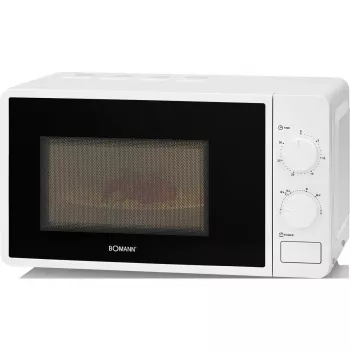 Kuchenka mikrofalowa solo Bomann MW 6014 CB — 700 W, 20 L, talerz obrotowy 245 mm, 6 poziomów mocy, biała