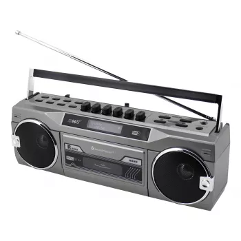 Przenośny odtwarzacz kasetowy Soundmaster SRR80TI z DAB+ i FM, wyświetlacz LCD, 3 W RMS, słuchawki 3,5 mm, bateria/230V