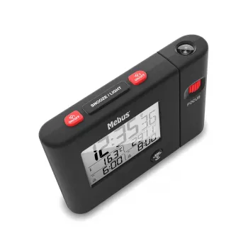 Cyfrowy budzik Mebus 25795 Czarny Prostokątny Bateria USB