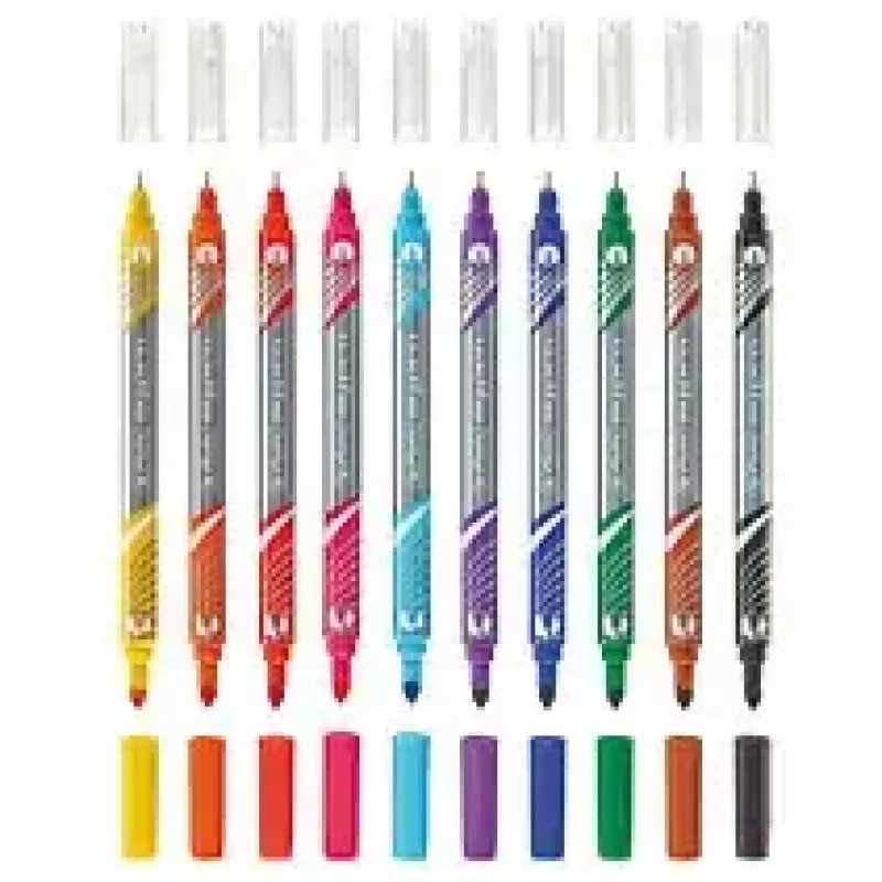 Marker Herlitz 11367232 Fine tip 10 szt. Czarny Niebieski Brązowy Zielony Pomarańczowy Różowy Fioletowy Czerwony Żółty
