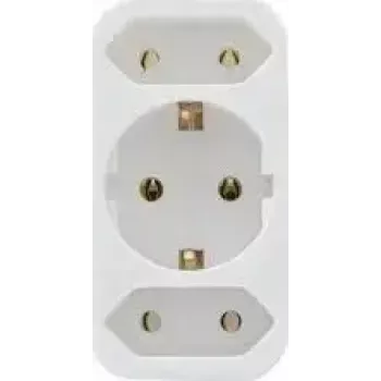 Przejściówka elektryczna REV 2-krotna z bolcem ochronnym, biała, model 0512735777 WS