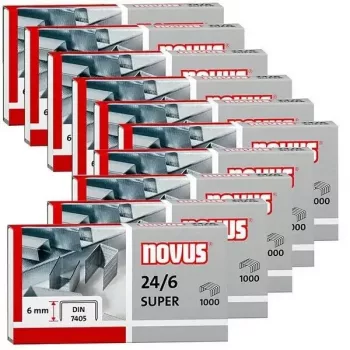 Zszywki NOVUS 24/6 DIN SUPER opakowanie 10000 szt., długość nóżki 6 mm