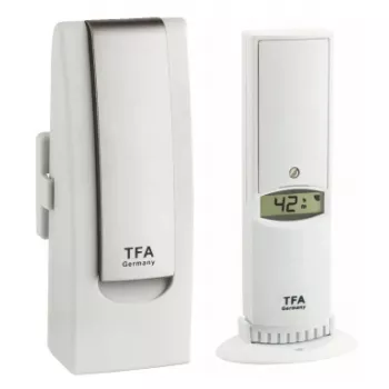 Environmental sensor tfa dostmann WeatherHub smart home Wireless — Wilgotność i temperatura, Wi‑Fi, AC/bateria (AA), 40×28×104 mm