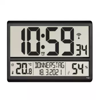 Cyfrowy budzik TFA-Dostmann 60.4520.01 Czarny Zasilany bateriami