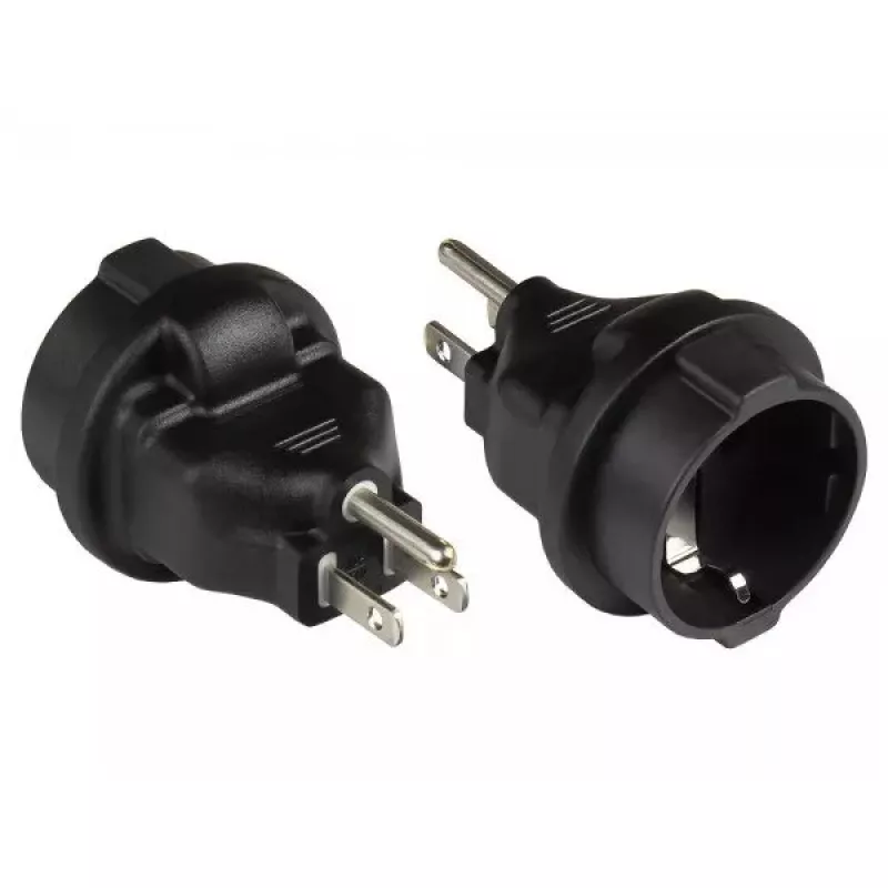 Good Connections PA-4502S Adapter wtyczki zasilania USA Typ B na Typ F (CEE 7/3), czarny