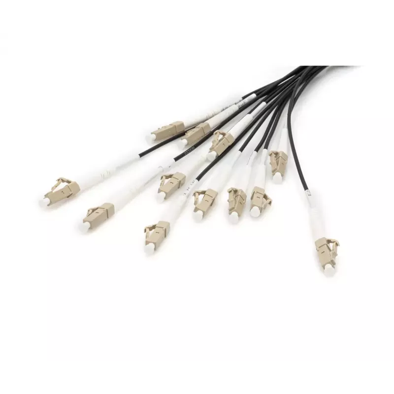 Digitus Pre-assembled Fiberglass Universal Breakout kabel Multi Mode OM4 12 Fibers LC/UPC 50m