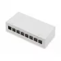 Panel krosowy DIGITUS Desktop modularny zaślepkowy, ekranowany, 8-portowy, stal, szary, montaż ścienny