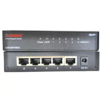 Niezarządzalny przełącznik sieciowy Longshine LCS-GS7105-E — 5 portów Gigabit RJ-45, czarny
