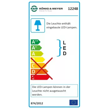 Lampa do pulpitu nutowego König & Meyer 12248-000-55 LED zasilana bateriami i sieciowo czarna