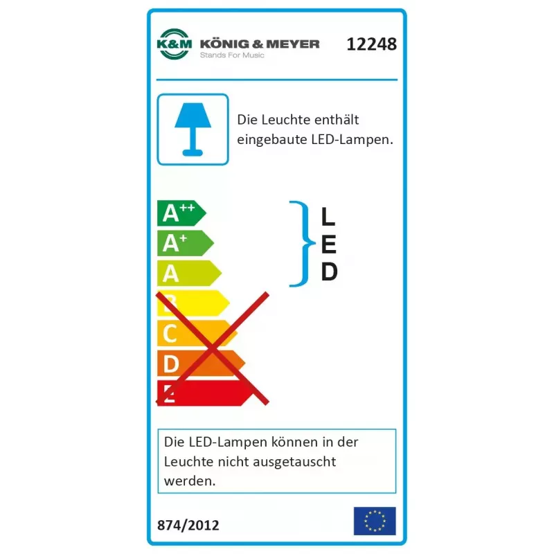 Lampa do pulpitu nutowego König & Meyer 12248-000-55 LED zasilana bateriami i sieciowo czarna