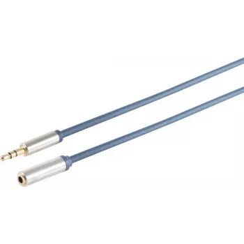 Kabel audio 3,5 mm ShiverPeaks z wąską chromowaną metalową wtyczką, złocone styki, 3,00 m