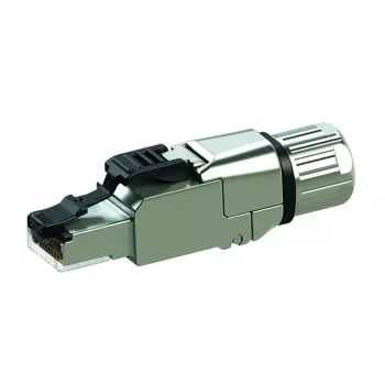 Telegärtner RJ-45 złącze przewodowe J00026A5000 do kabli Cat6a, wykończenie srebrne