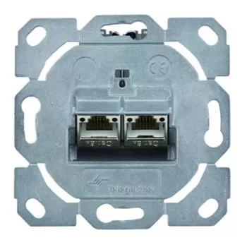 Socket-outlet RJ-45 Telegärtner J00020A0528 Metallic 2 modules Category 6a