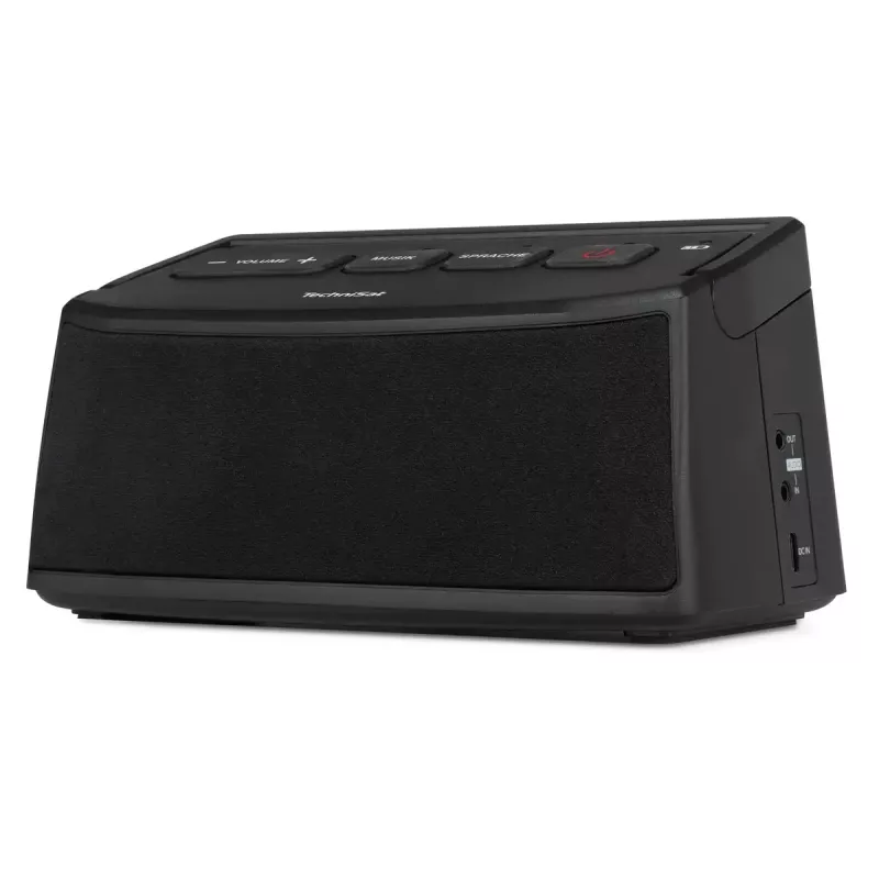 Przenośny głośnik stereo TECHNISAT ISIBOX 1 — moc RMS 4 W, łączność przewodowa i bezprzewodowa, wbudowana bateria, USB-C, czarny