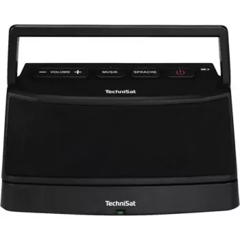 Przenośny głośnik stereo TECHNISAT ISIBOX 1 — moc RMS 4 W, łączność przewodowa i bezprzewodowa, wbudowana bateria, USB-C, czarny