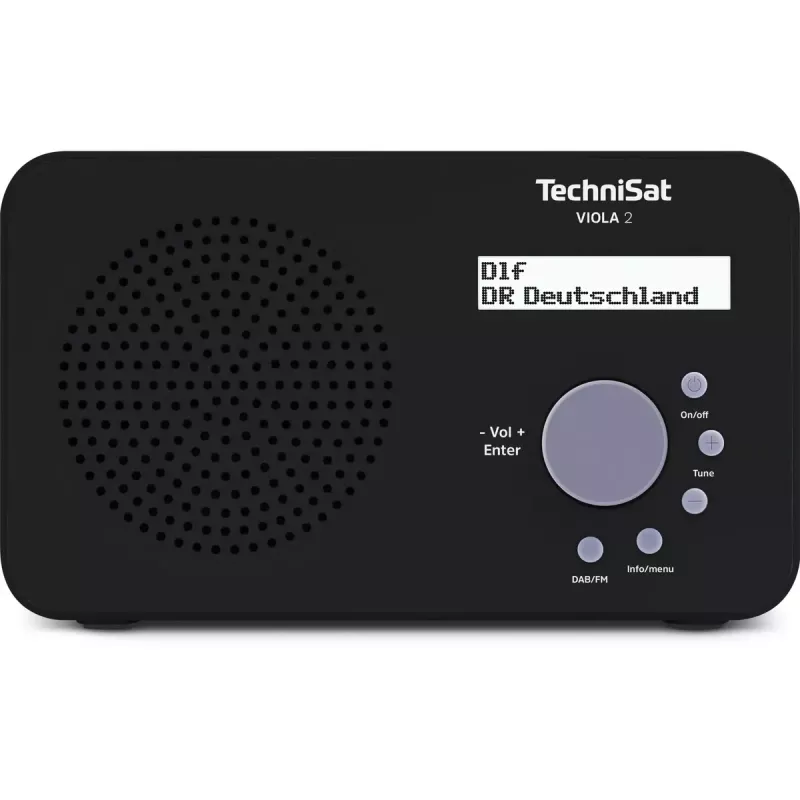 Przenośne radio TECHNISAT VIOLA 2 – DAB+ i FM, wyświetlacz LCD, 1 W, gniazdo 3,5 mm, czarne