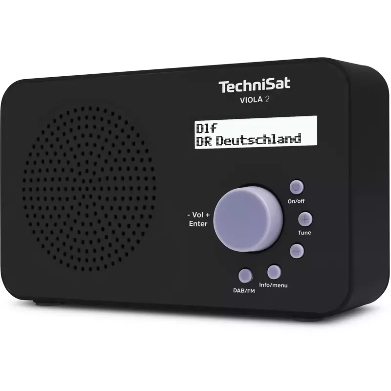 Przenośne radio TECHNISAT VIOLA 2 – DAB+ i FM, wyświetlacz LCD, 1 W, gniazdo 3,5 mm, czarne