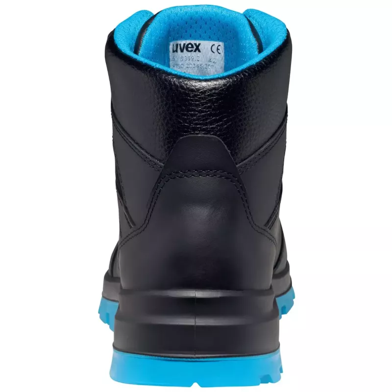 Buty ochronne Uvex xenova BOA S1P unisex dla dorosłych czarno-niebieskie skóra PU