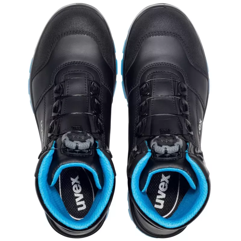 Buty ochronne Uvex xenova BOA S1P unisex dla dorosłych czarno-niebieskie skóra PU