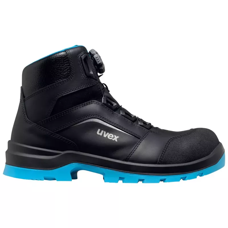 Buty ochronne Uvex xenova BOA S1P unisex dla dorosłych czarno-niebieskie skóra PU