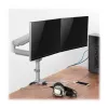 Uchwyt monitorowy z ramieniem gazowym dla dwóch monitorów Tripp Lite (EATON) DDR1732DAL do ekranów 13–34 cale, zacisk lub przepust kablowy, porty USB i audio, srebrny