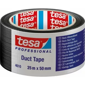 Taśma tkaninowa Tesa 04610, 25 m x 50 mm, czarna