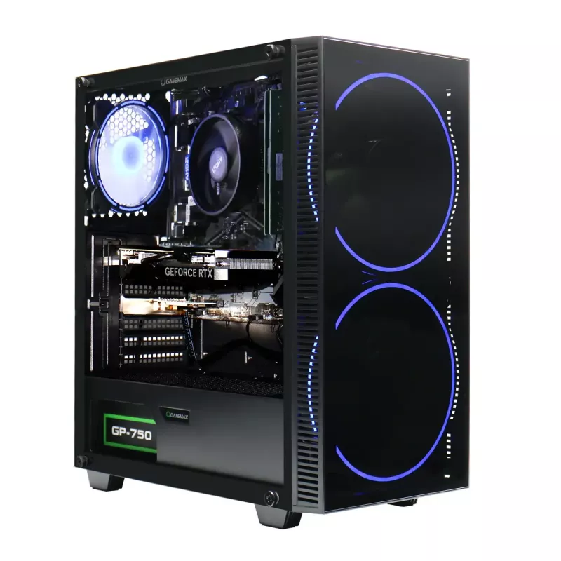 Komputer stacjonarny Hyrican GAMEMAX Czarny Hole 7811 — Intel Core i5-14400F, 16 GB DDR5, 1 TB SSD, GeForce RTX 5060 Ti, Windows 11