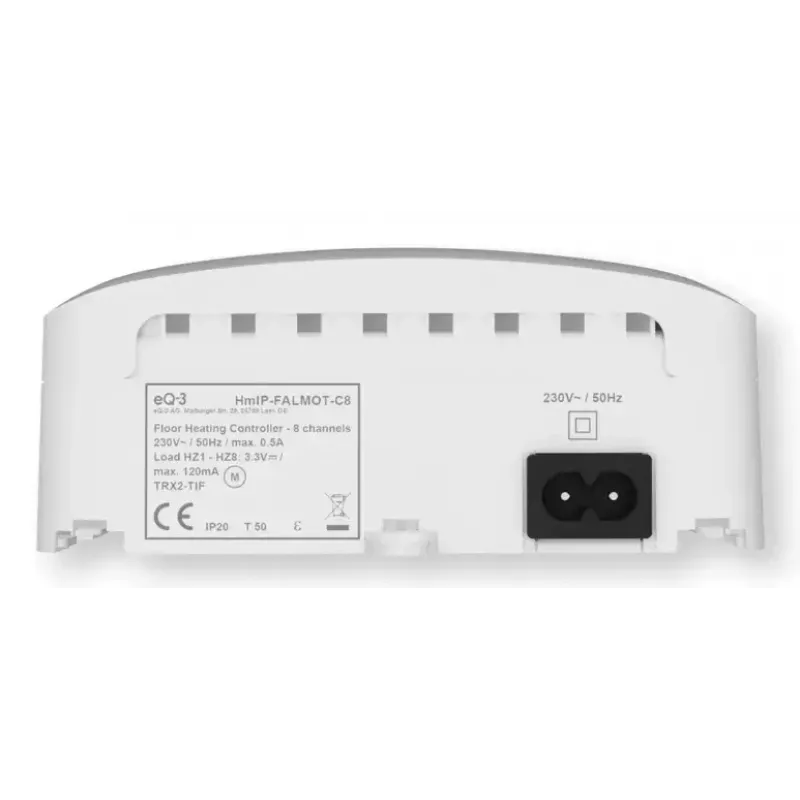 Kontroler ogrzewania podłogowego 8-kanałowy zmotoryzowany, eQ-3 Homematic IP, termostat cyfrowy (RF, AC 230 V)