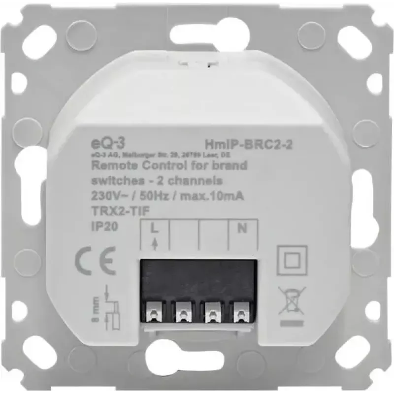 Akcesoria do wyłączników elektrycznych eQ-3 Homematic IP 161839A0, biały, 71×71×37 mm