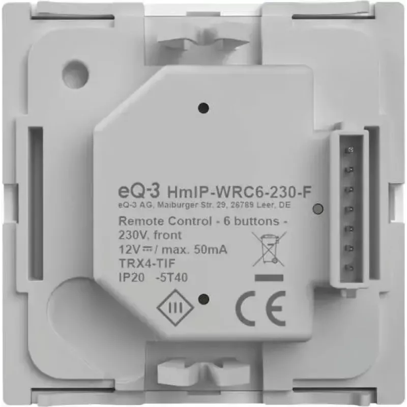 Panel przyciskowy ścienny eQ-3 Homematic IP Wandtaster 6-przyciskowy plastikowy biały