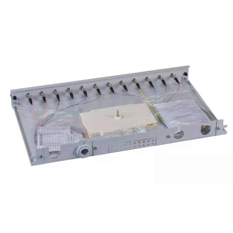 Panel krosowy 1U EFB Elektronik B71006.12OM4 — złącza światłowodowe ST, metal, 483×44,5×244 mm