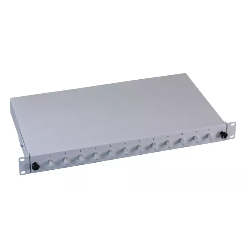Panel krosowy 1U EFB Elektronik B71006.12OM4 — złącza światłowodowe ST, metal, 483×44,5×244 mm