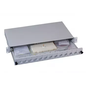 Panel krosowy 1U EFB Elektronik B71006.12OM4 — złącza światłowodowe ST, metal, 483×44,5×244 mm