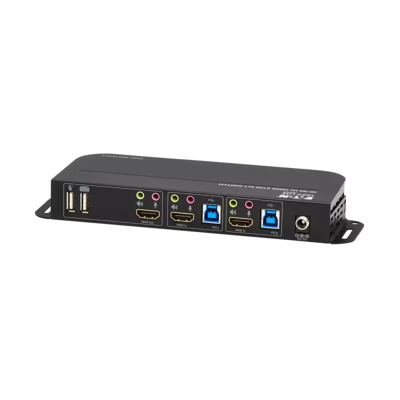 Przełącznik KVM 2-portowy HDMI/USB Tripp Lite B005-HUA2-K — 4K 60 Hz, HDR, HDCP 2.2, IR, udostępnianie USB, kable 1,2 m