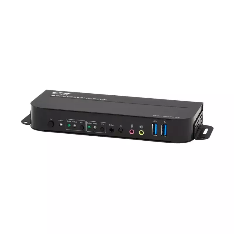 Przełącznik KVM 2-portowy HDMI/USB Tripp Lite B005-HUA2-K — 4K 60 Hz, HDR, HDCP 2.2, IR, udostępnianie USB, kable 1,2 m