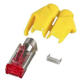 Wtyk przewodowy RJ-45 męski Hirose H7641.5-100, żółty/czerwony, 100 szt.